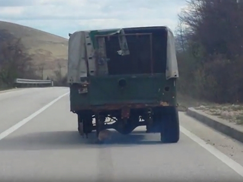 Vožnja kamiona bez jednog kotača livanjskim krajem