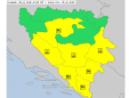 Žuti meteoalarm u većem dijelu BiH