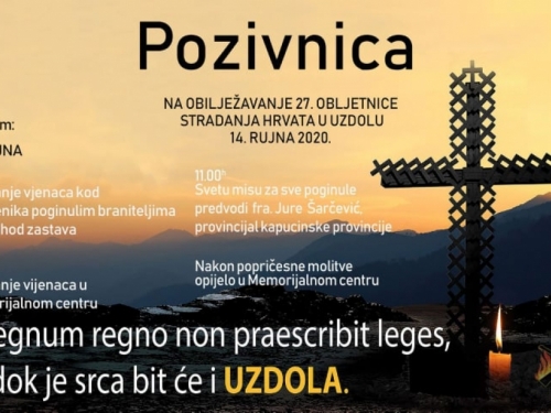 NAJAVA: Obilježavanje 27. obljetnice stradanja Hrvata u Uzdolu