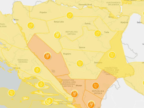 Narančasti meteoalarm u BiH: Obilne padaline i opasnost na cestama