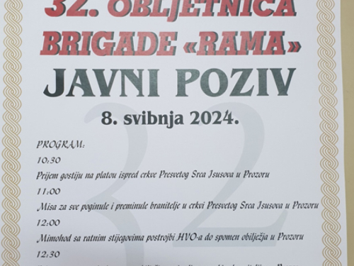 NAJAVA: 32. obljetnica Brigade Rama