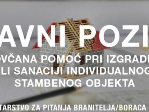 Javni poziv: Novčana pomoć pri izgradnji ili sanaciji individualnog stambenog objekta