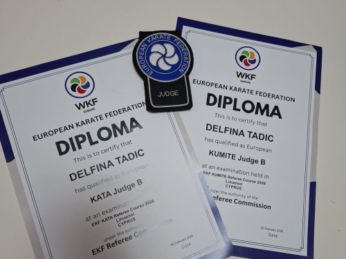 Od medalja do licence: Delfina Tadić postala europska sutkinja za karate