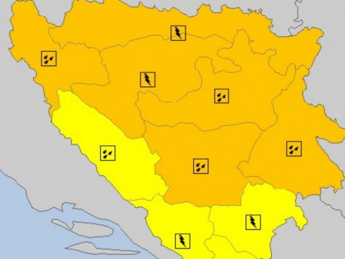 Meteoalarm upaljen za područje cijele BIH