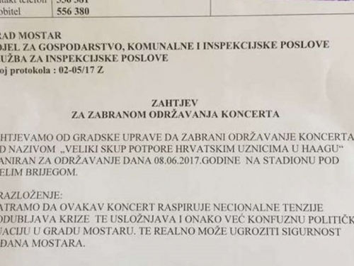 SDP službeno zatražio zabranu održavanja koncerta hrvatskim uznicima
