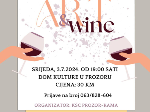 NAJAVA: 'Art & wine' likovna radionica u Prozoru