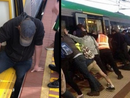 Putnici nagnuli vlak kako bi spasili zaglavljenog putnika