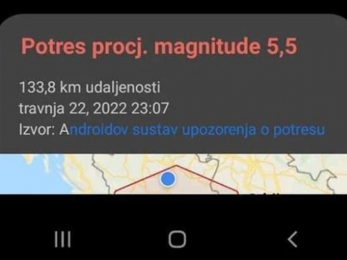 Android preko sustava zaštite sekundama prije upozorio na potres u BiH