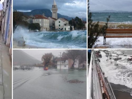 Diljem hrvatske obale izlilo se more, puše orkansko jugo, potop kod Vrgorca