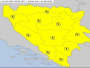 Upaljen je žuti meteoalarm u cijeloj BiH