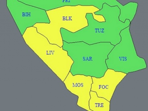 Meteoalarm za sutra upaljen za područje cijele BiH