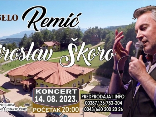 U ponedjeljak koncert Miroslava Škore u 'Etno selu Remić'