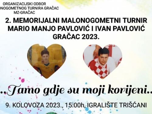 NAJAVA: 2. Memorijalni malonogometni turnir Mario Manjo Pavlović i Ivan Pavlović Gračac 2023.