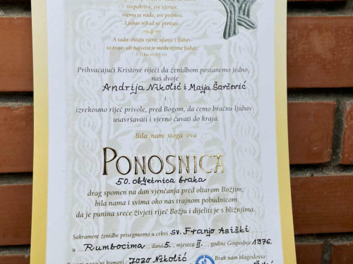 Zlatni pir: Andrija i Marija Nikolić proslavili 50 godina zajedničkog života