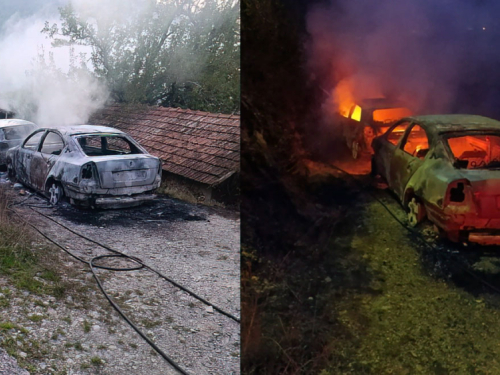 Dva automobila izgorjela kod Jablanice