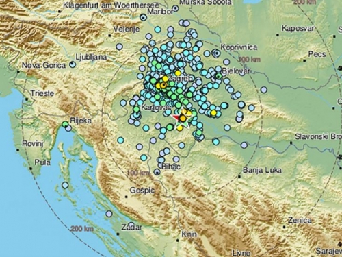 Serija snažnih potresa u Hrvatskoj