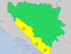 Žuti meteoalarm upaljen za Hercegovinu, očekuje se 40 litara kiše po metru četvornom