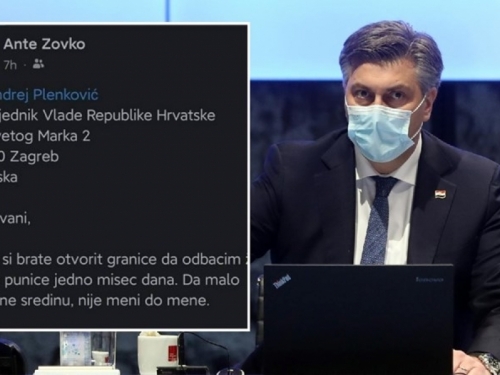 Hercegovac pisao Plenkoviću: Poruka postala hit