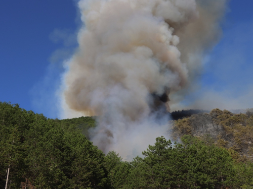 VIDEO/FOTO: Požar u Podboru - Vatrogasci nemoćni, borovina gori nekontrolirano