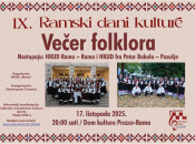 NAJAVA: Večer folklora u sklopu IX. Ramskih dana kulture