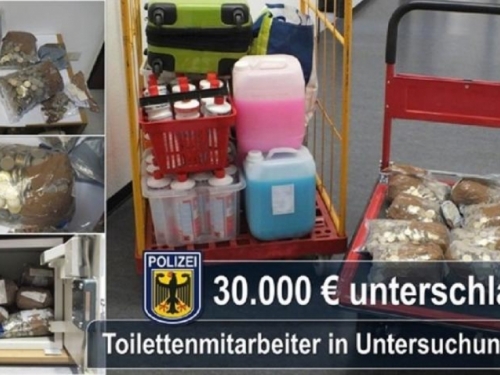 Hrvat u Njemačkoj krao kovanice iz WC-a i dokopao se 425.000 eura