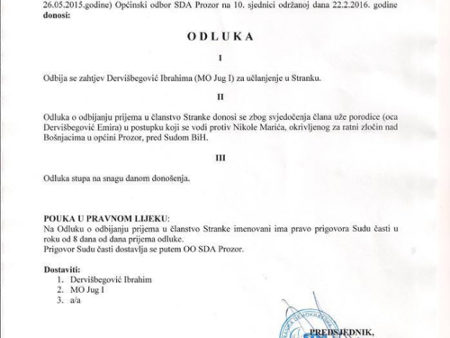 Reagiranje: Zlobni pokušaji utjecaja političkih stranaka na svjedoke u Prozoru