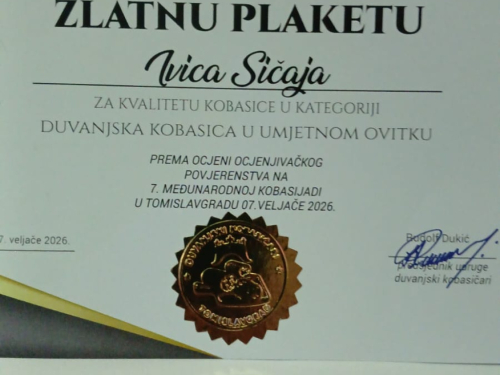 Duvanjska kobasijada: Ivica Sičaja osvojio tri srebrne i jednu zlatnu plaketu
