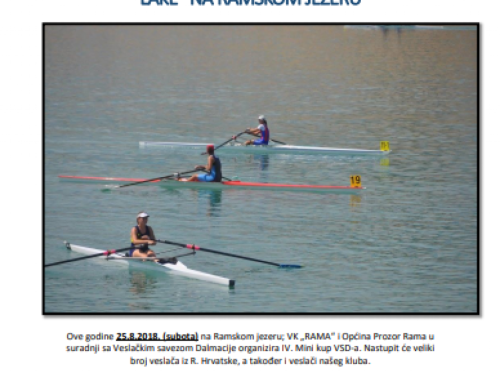Najava: VI. Međunarodna regata na Ramskom jezeru