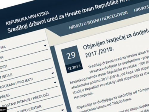 Natječaj: 500 stipendija od 7.000 kuna za Hrvate izvan RH