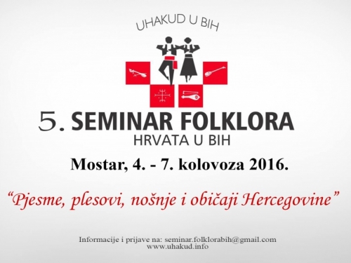 NAJAVA: Peti Seminar folklora Hrvata u BiH