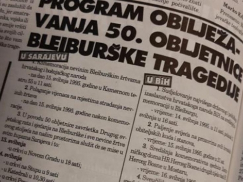 Kako je to bilo '95.: Komemoracija žrtvama Bleiburga u Sarajevu i mise u svim crkvama