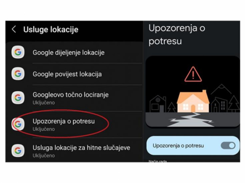 Evo kako na pametnom telefonu uključiti upozorenje na nadolazeće potrese