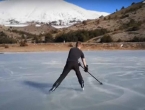 Prizor s Blidinja: Hokejaš snimio video klizanja po zaleđenom jezeru