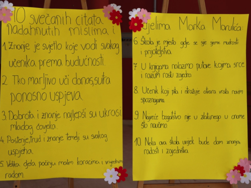 FOTO: Svečano obilježen Dan OŠ Marka Marulića Prozor