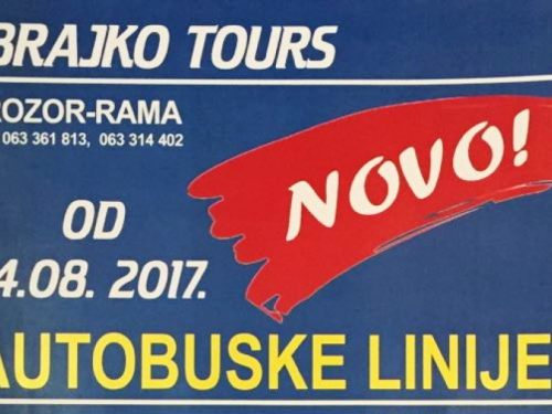 Brajko Tours Prozor Rama uvodi nove linije