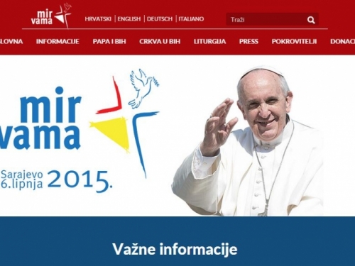 Otvorena službena web stranica Papina pohoda Sarajevu i BiH