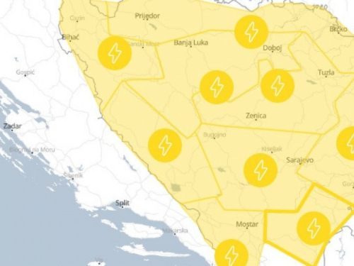 Meteoalarm upaljen za gotovo cijelu BiH