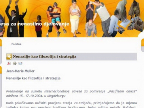 Poziv na edukaciju "Umijeće nenasilja"
