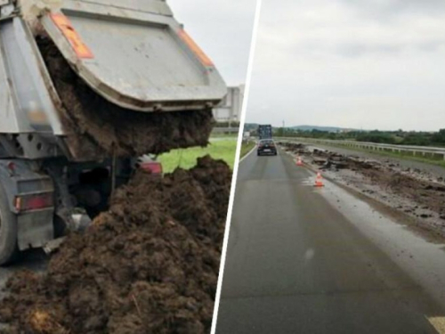 Na četiri kilometra autoceste rasipao stajnjak. Nije primijetio?