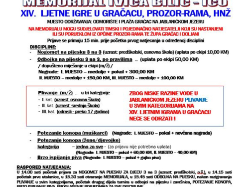 NAJAVA: Ljeto u Gračacu 2025. - Memorijal Ivica Bilić - Ićo