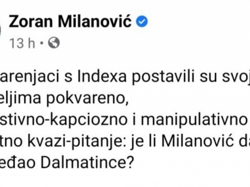 Milanović opleo po Indexu
