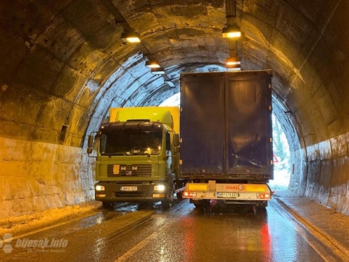Radovi u tunelu: Kamioni ne mogu iz Jablanice prema Prozoru