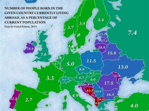 Karta pokazuje koliko EU stanovništva bježi iz zemlje: BiH rekorder!