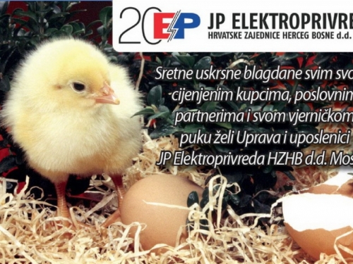 Uskrsna čestitka JP Elektroprivreda HZ HB d.d. Mostar