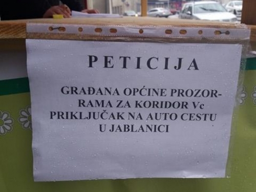 U Prozoru potpisivanje peticije za koridor Vc, priključak na autoput u Jablanici