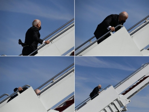 Biden se pokušao ukrcati u Air Force One pa pao dva puta: Pogledajte video koji se širi mrežama
