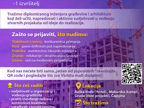 Pridruži se Violeta timu: Tražimo inženjere građevine i arhitekture!