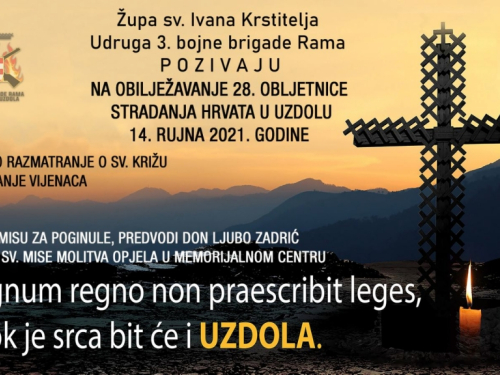 NAJAVA: Obilježavanje 28. obljetnice stradanja Hrvata u Uzdolu