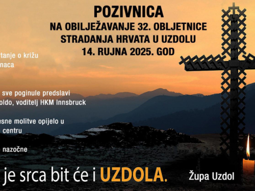 NAJAVA: Obilježavanje 32. obljetnice stradanja Hrvata u Uzdolu
