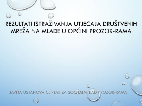 Rezultati istraživanja utjecaja društvenih mreža na mlade u Prozoru-Rami